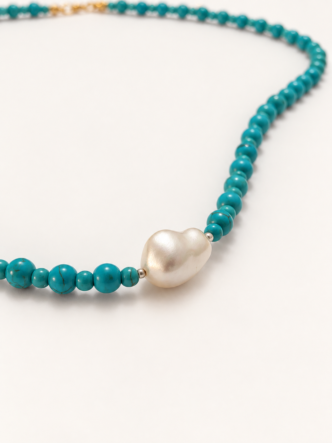 Collar de Turquesa y Perla de Mallorca