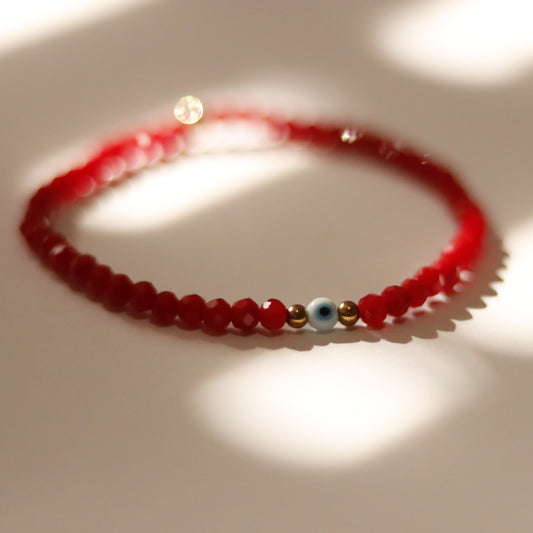 Pulsera Roja de Protección con Ojo Turco